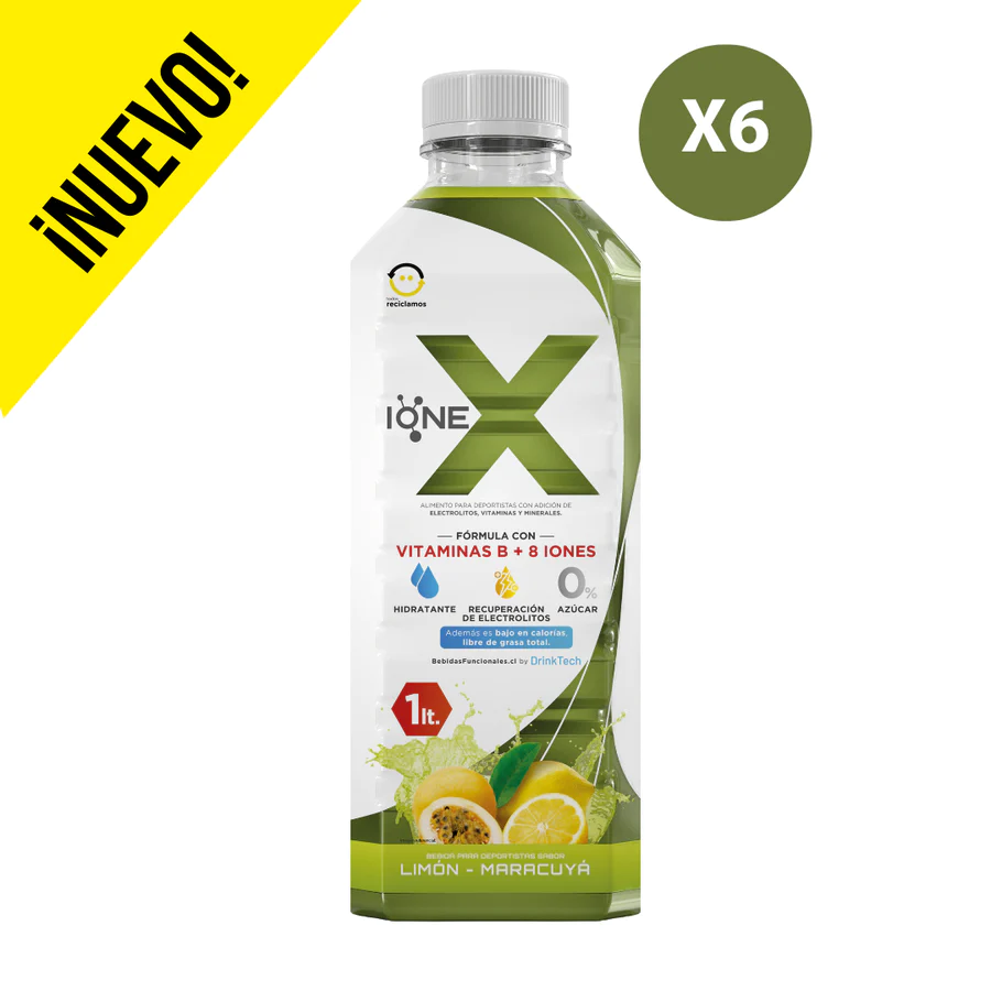 Pack 6x IONEX formula hidratante Limón Maracuyá 1 lt